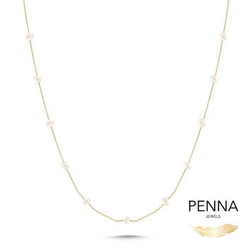 Mini İnci Sıra Altın Kolye – Perla