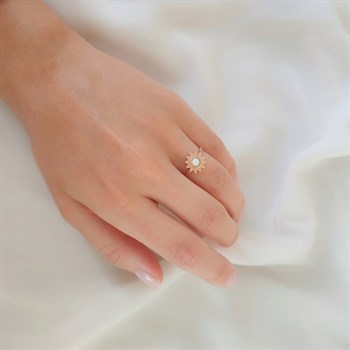 Opal Taşlı Altın Yüzük – Sun Ring