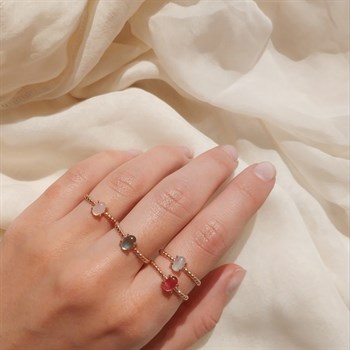 Pembe Kuvars Alice Yüzük – Oval