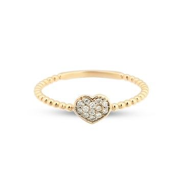 Pırlantalı Kalp Altın Yüzük – Lena