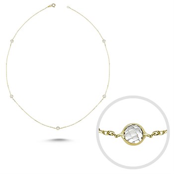 Sıra Taşlı Altın Kolye – Onia