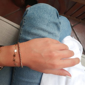 Sıra Toplu Altın Bileklik – 4 mm – Mina