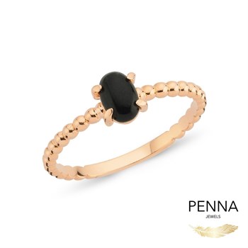 Siyah Oniks Alice Yüzük – Oval