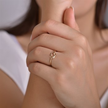 Sonsuzluk Düğümü Kalp Altın Yüzük