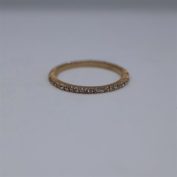 Tam Tur Pırlantalı İnce Altın Yüzük