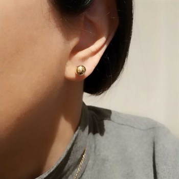 Top Altın Pila Küpe – L