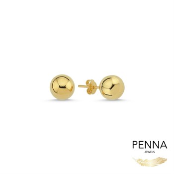 Top Altın Pila Küpe – L