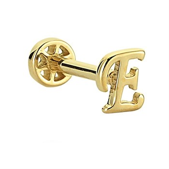 Tragus Altın Piercing – E Harfi