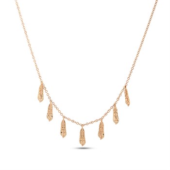 Tüy Detaylı Altın Kolye – Penna