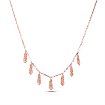 Tüy Detaylı Altın Kolye – Penna