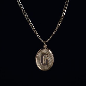 Vintage Plaka Harf Gourmet Zincir Kolye