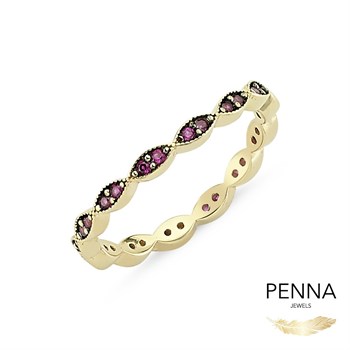 Yakut Taşlı Altın Yüzük – Sandy