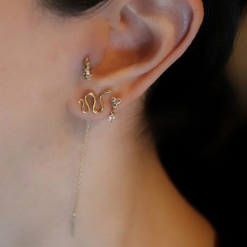 Yılan Zincir Sallantılı Küpe – Teeny