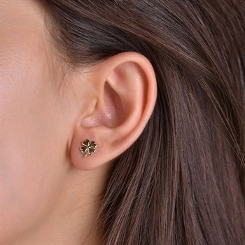 Yonca Altın Küpe – Shamrock