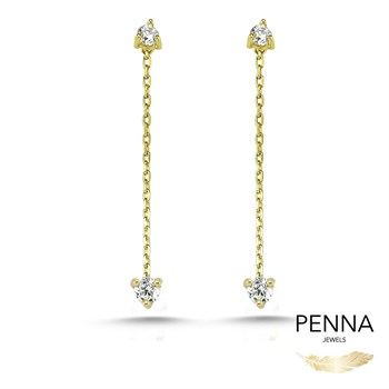 Zincir Sallantılı Altın Küpe – Petite