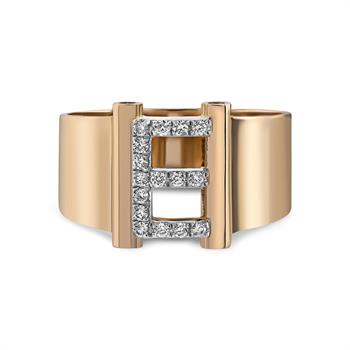 0.09 Karat Pırlanta Harf Yüzük - E Harfli