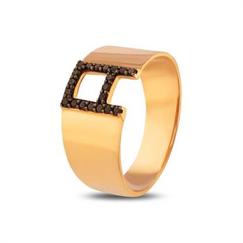 0.09 Karat Siyah Pırlanta Harf Yüzük - A Harfli