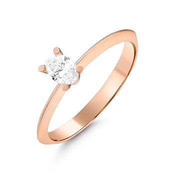 0.25 Karat Oval Pırlanta Tektaş Yüzük - 0.25 karat