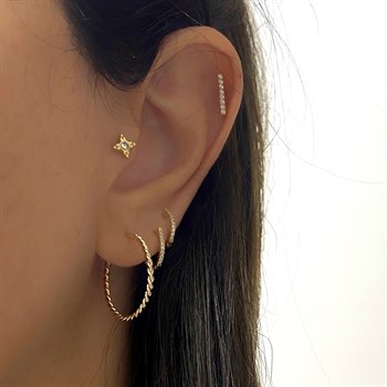 Burgu Yarım Halka Altın Küpe – 2 cm