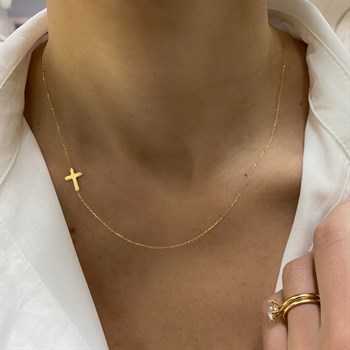 Cross Altın Kolye - Haç