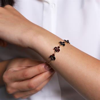 Garnet Taşlı Angel Altın Bileklik