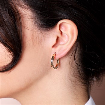 Halka Altın Küpe – 2.20 cm – Köşeli