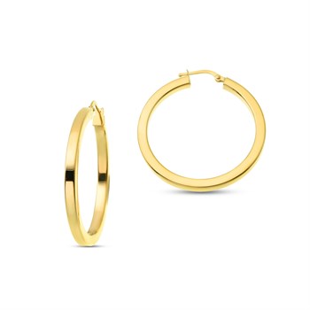 Halka Altın Küpe – 3.50 cm – Köşeli