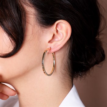 Halka Altın Küpe – 4.50 cm – Köşeli