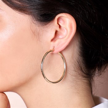 Kalın Halka Altın Küpe – 4.5 cm – Bold