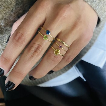 Kalp Kesim London Blue Topaz Altın Yüzük – Amore