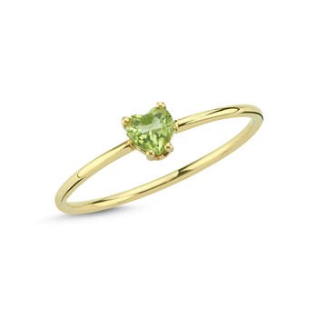 Kalp Kesim Peridot Altın Yüzük – Amore