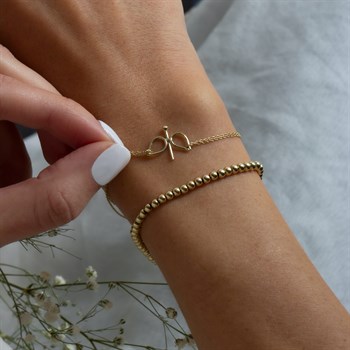 Melek İki Sıra Altın Bileklik