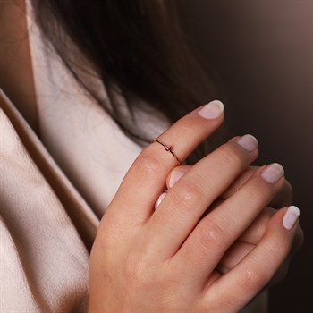 Mini Rhodolit Altın Yüzük – Petite