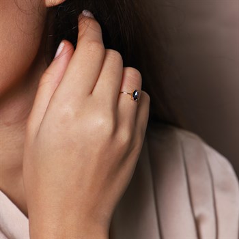 Mistik Topaz Markiz Kesim Altın Yüzük – 4×8 mm