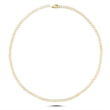 Naturel İnci Sıralı Altın Kolye – Perla Line