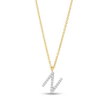 Pırlantalı Harf Altın Kolye -N