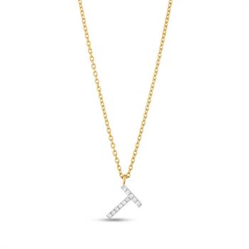 Pırlantalı Harf Altın Kolye -T