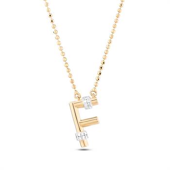 Pırlantalı Toplu Harf Altın Kolye-F