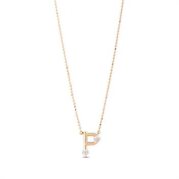 Pırlantalı Toplu Harf Altın Kolye-P
