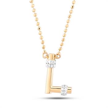 Pırlantalı Toplu Harf Altın Kolye-L