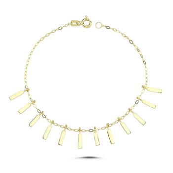 Şerit Plaka Altın Bileklik– Strip