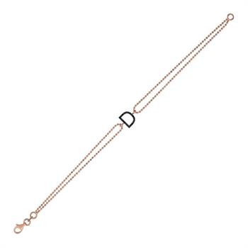 Siyah Pırlanta Harf Bileklik - D - Initial