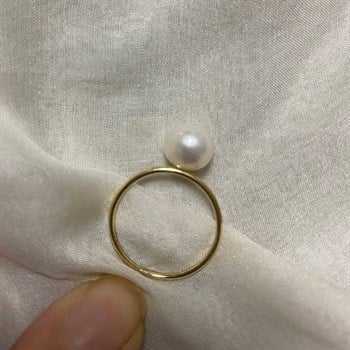 Su İncisi Tel Altın Yüzük