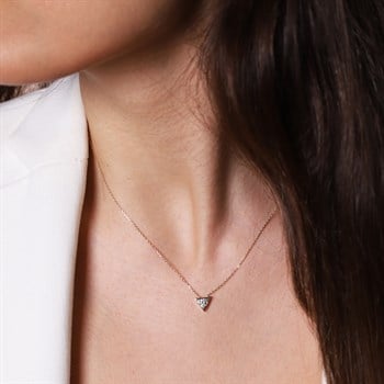 Tek Taşlı Üçgen Altın Kolye 