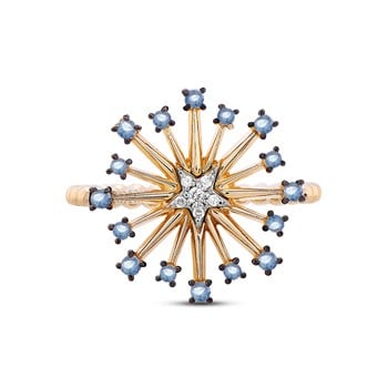 Tempus 0.30 ct Pırlanta ve Safir Yüzük