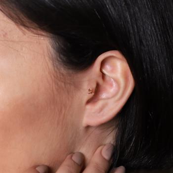 Tragus Altın Piercing – Boğa Burcu