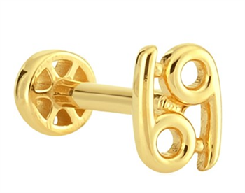 Tragus Altın Piercing – Yengeç Burcu