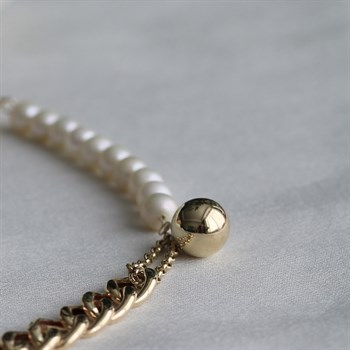 Vega Naturel İnci Altın Kolye