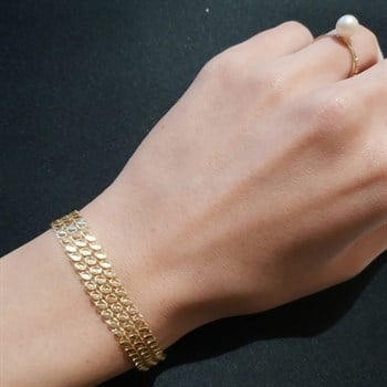 Pullu Altın Bilezik – 3 Sıralı