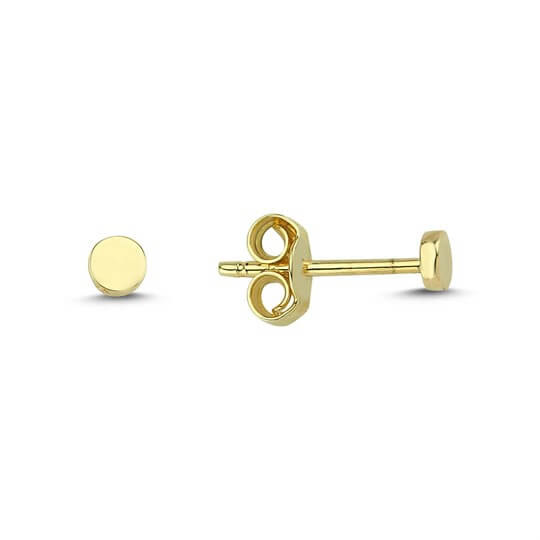 Küpe3mm capında,nokta formunda Pin Küpe Penna Jewels